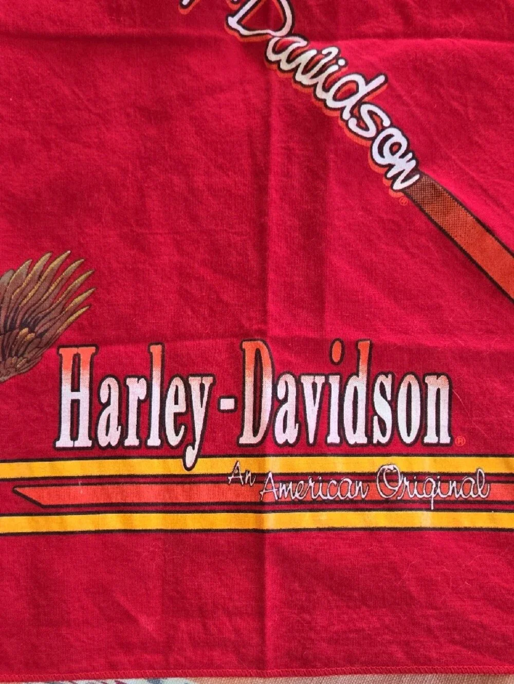 Vtg 1988bHarley-Davidson Red Bandana - An American Original